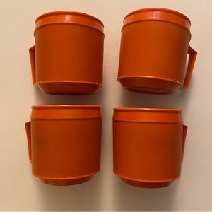 Vintage 60s Aladdin Industries stackable plastic insulated coffee mugs set